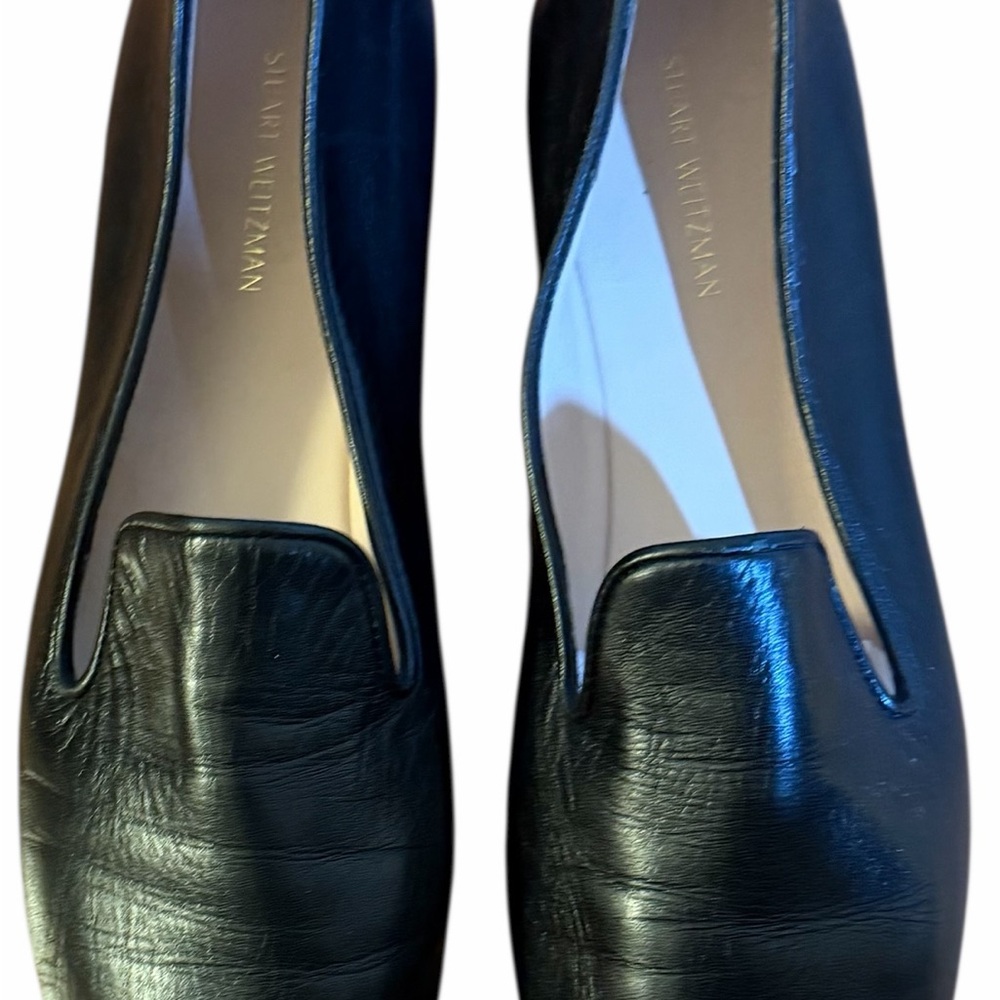 Stuart Weitzman Black Leather Flats